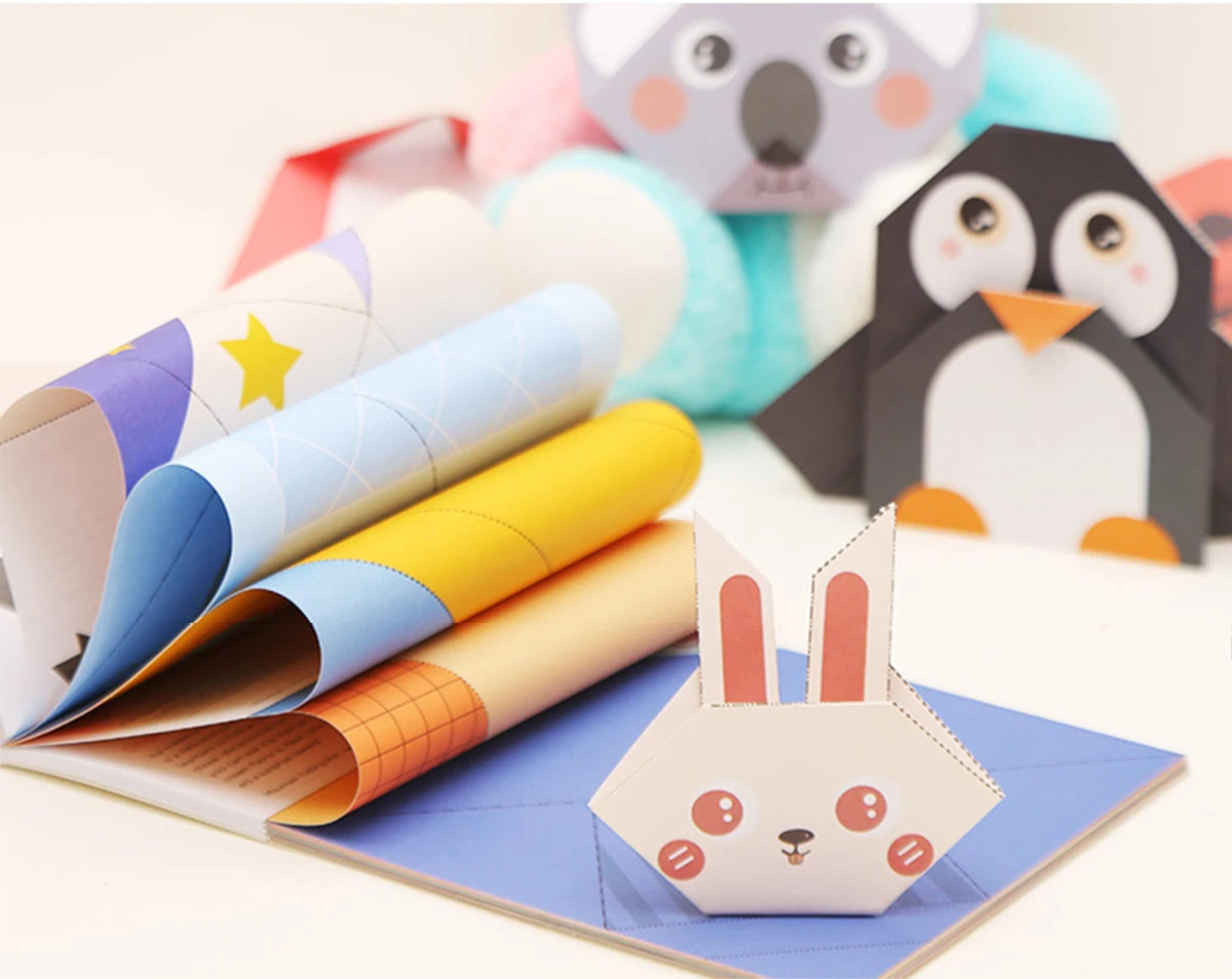 Kit de Origami, 30/96 hojas, libro guía artesanal de papel de Origami para principiantes