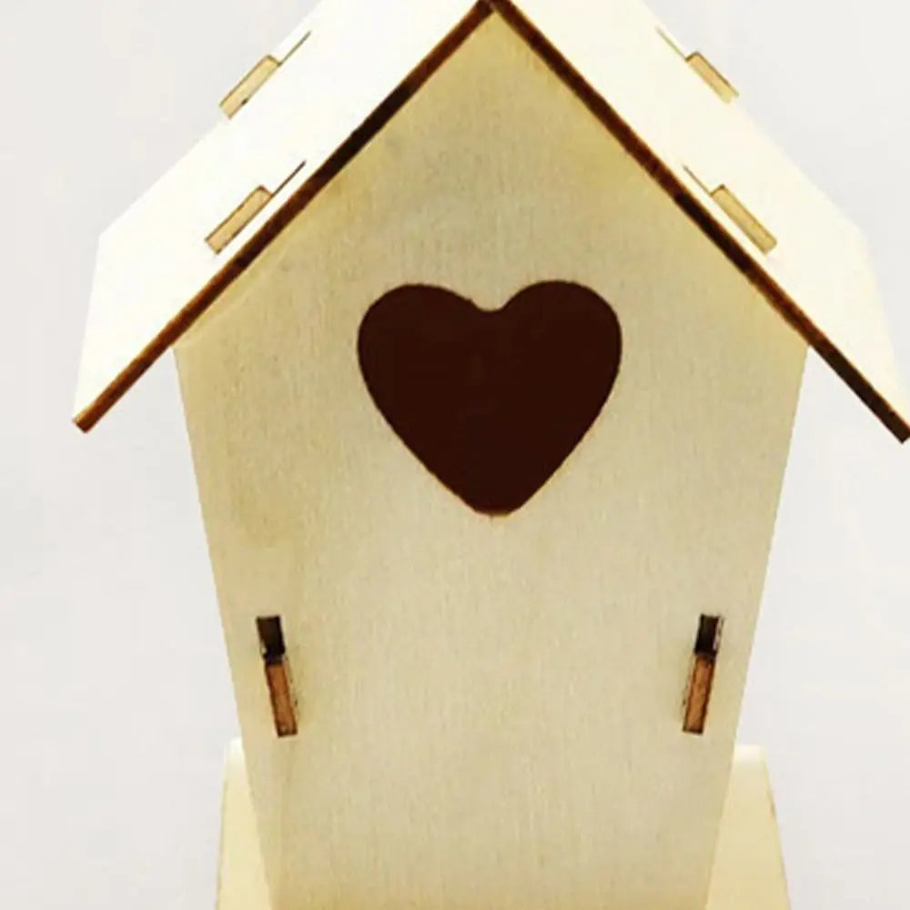 Casa de pájaro de madera para manualidades para el hogar, comedero colgante, 3 uds.