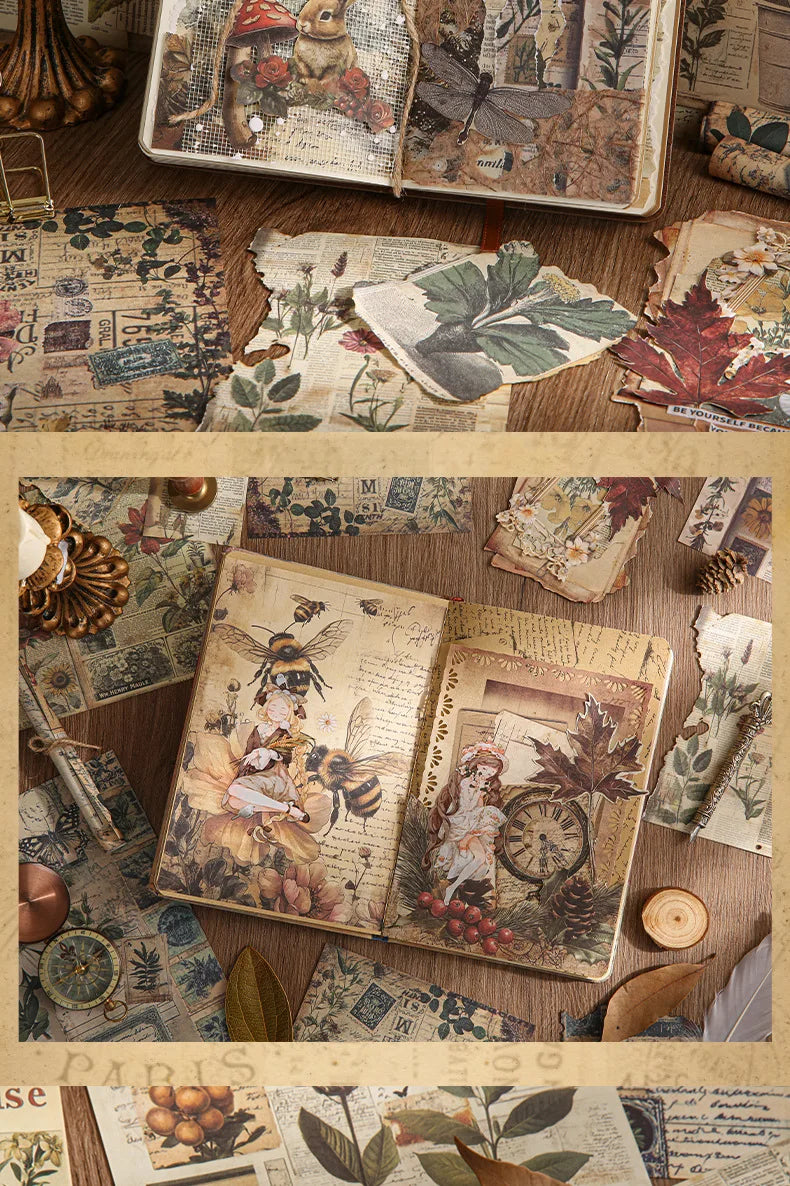 30 Uds. Planificador de papel Vintage, suministros artesanales