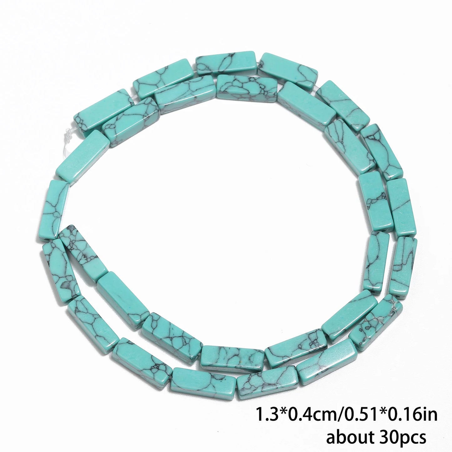 Mostacillas de piedra natural con forma rectangular para fabricación de joyas, 13x4mm, 30 piezas