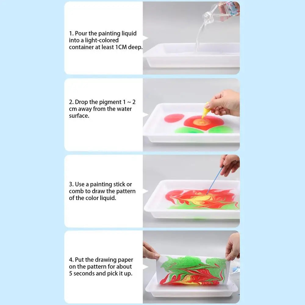 Juego de pintura de mármol acuático