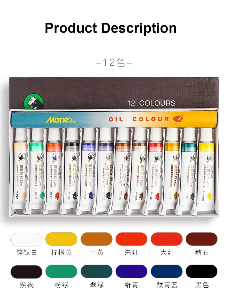 Maries 12/18/24 colores  de pinturas al óleo profesionales