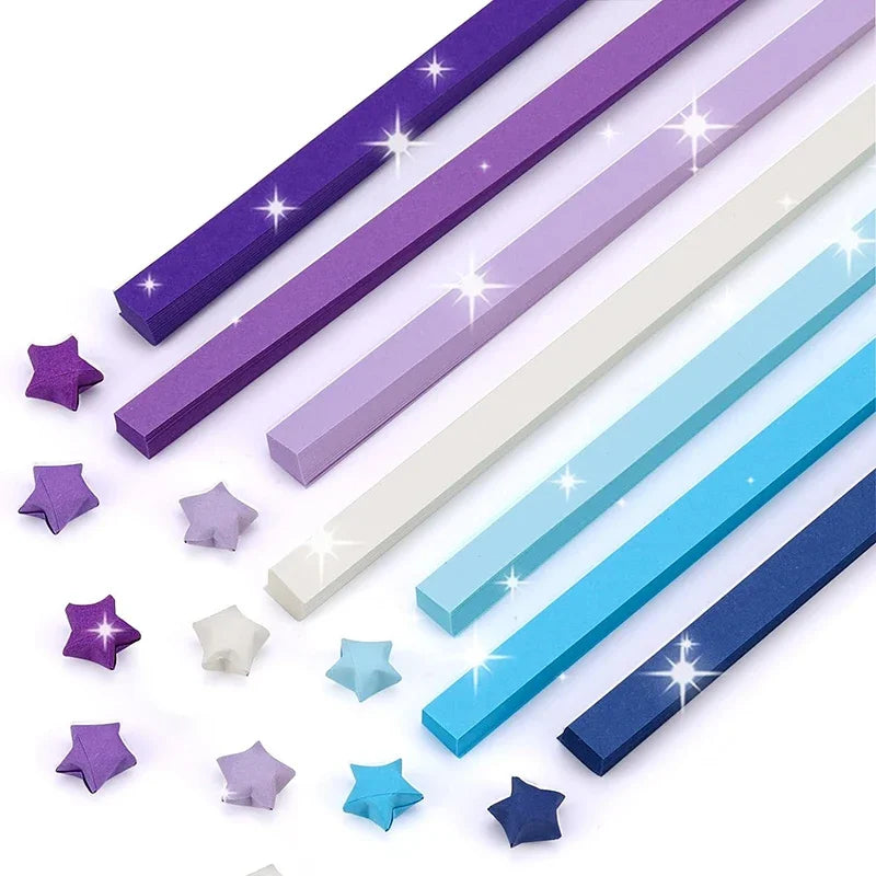 Surtido de papel de Origami de estrella de 540 hojas, estrella colorida de doble cara, manualidades plegables