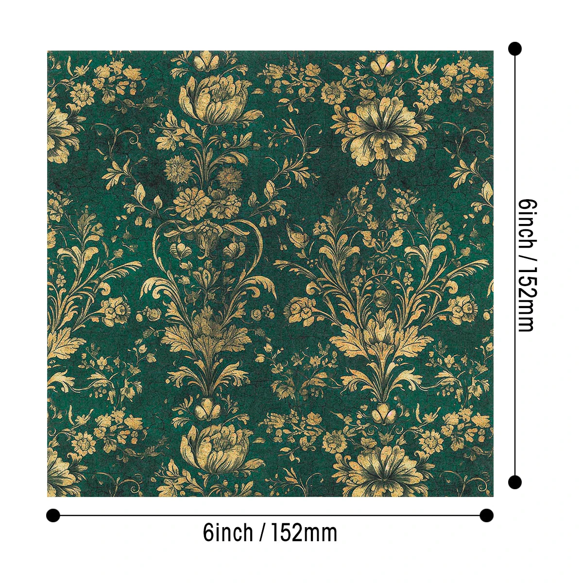 24 Uds. Papel de regalo con estampado Floral Retro,