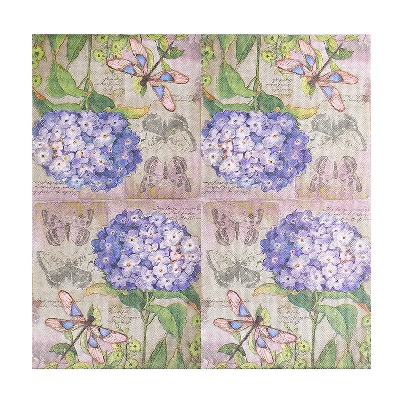 20 unids/pack 33x33cm Vintage flor impresa, servilletas de papel desechable, artesanía decoupage