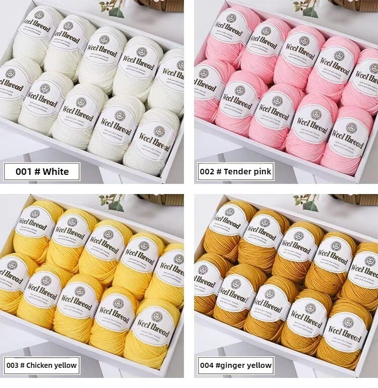 500 g/set (10 unidades de 50g) de  lana merino lisa