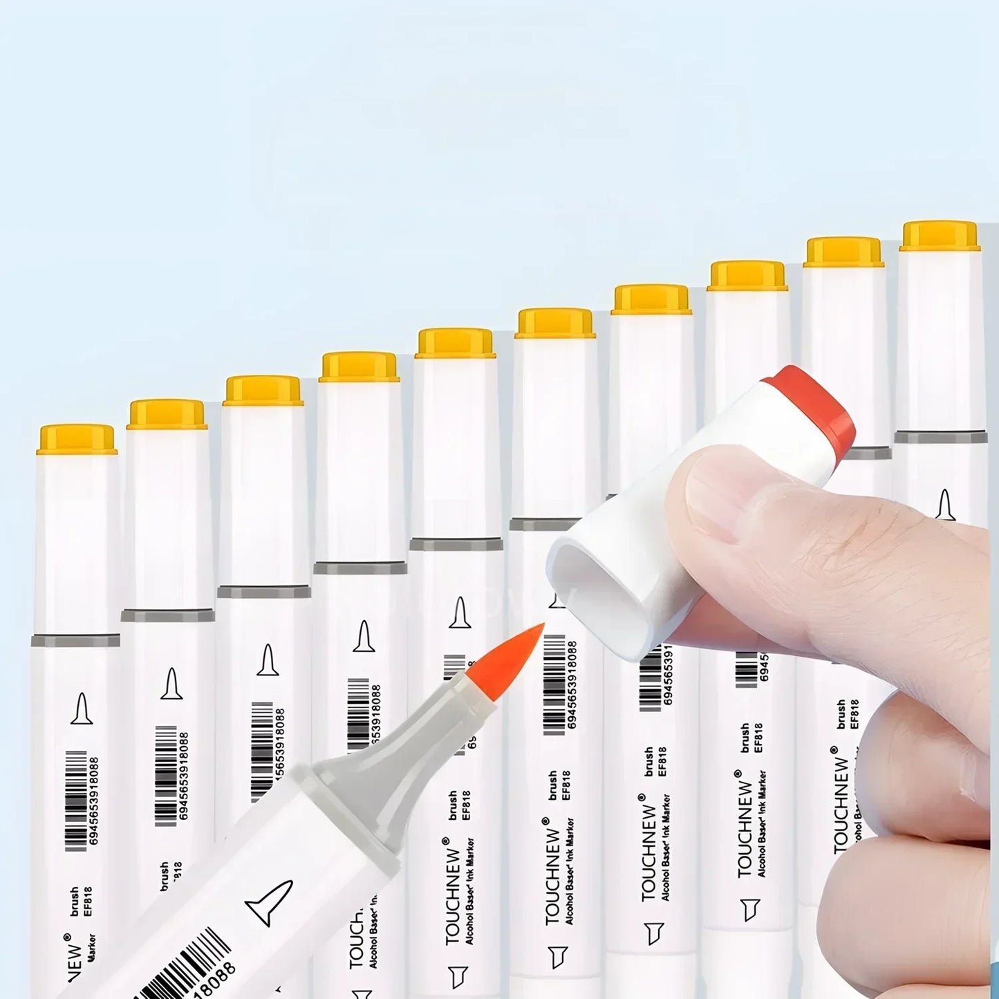 Rotuladores de doble punta suave, TOUCHNEW 30/60/80 colores con punta pincel y cincel para artistas adultos