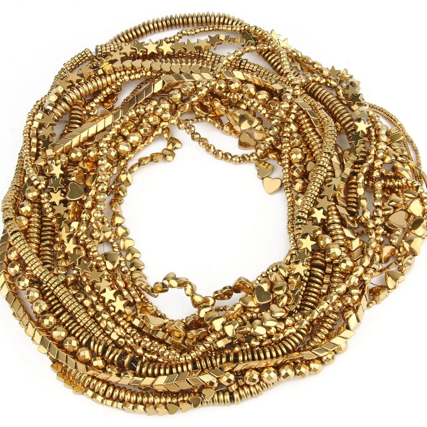 Mostacillas de hematita chapadas en oro Natural para fabricación de joyería