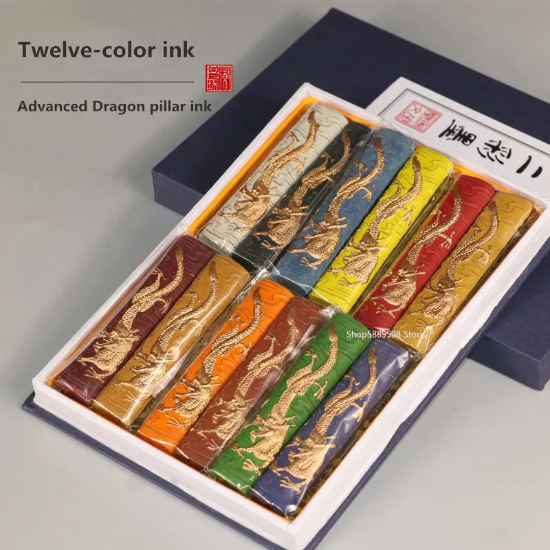 Barras de tinta de pigmento de Color, bloques de tinta de pintura china 12 uds.