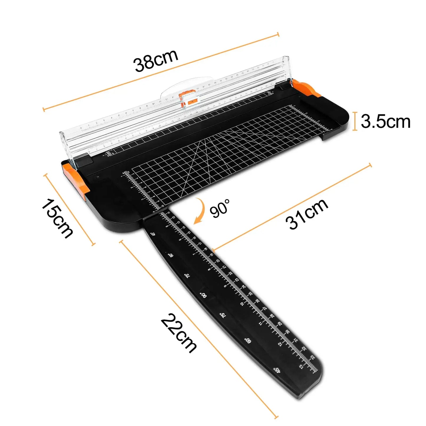 Cortador de papel A4, cuchillo de papelería con regla extensible