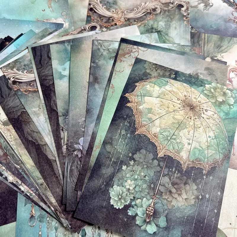 50 hojas de papel Retro para álbum de recortes, papel artesanal de fondo