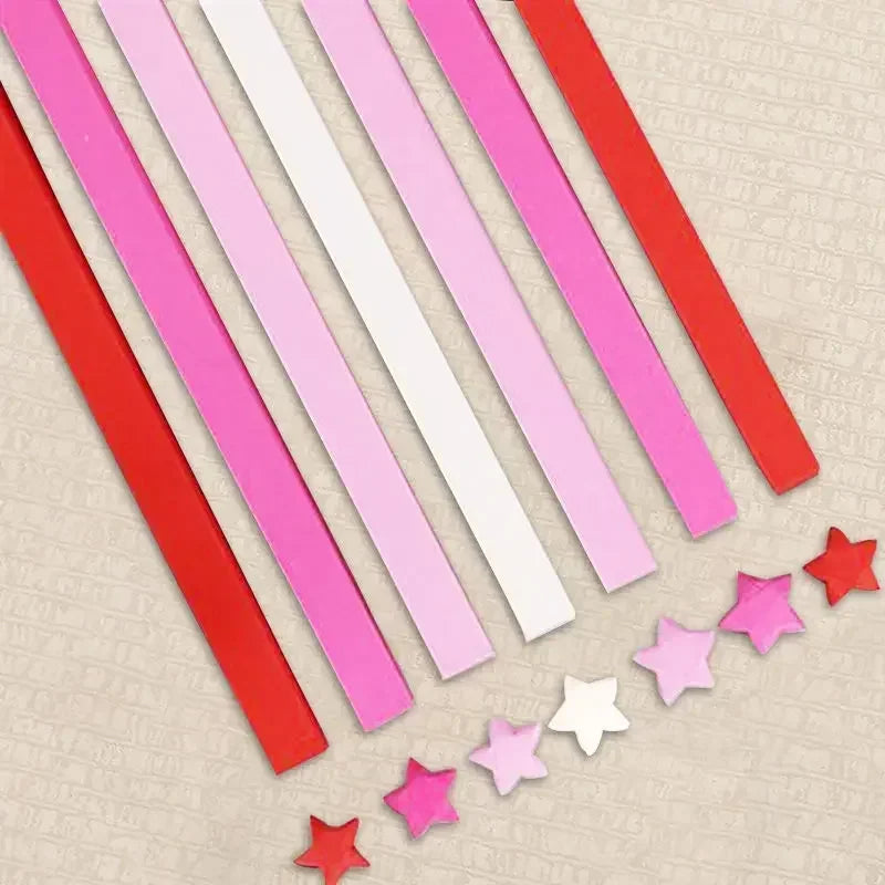 Tira de papeles de estrellas de Origami, 540 hojas, doble cara