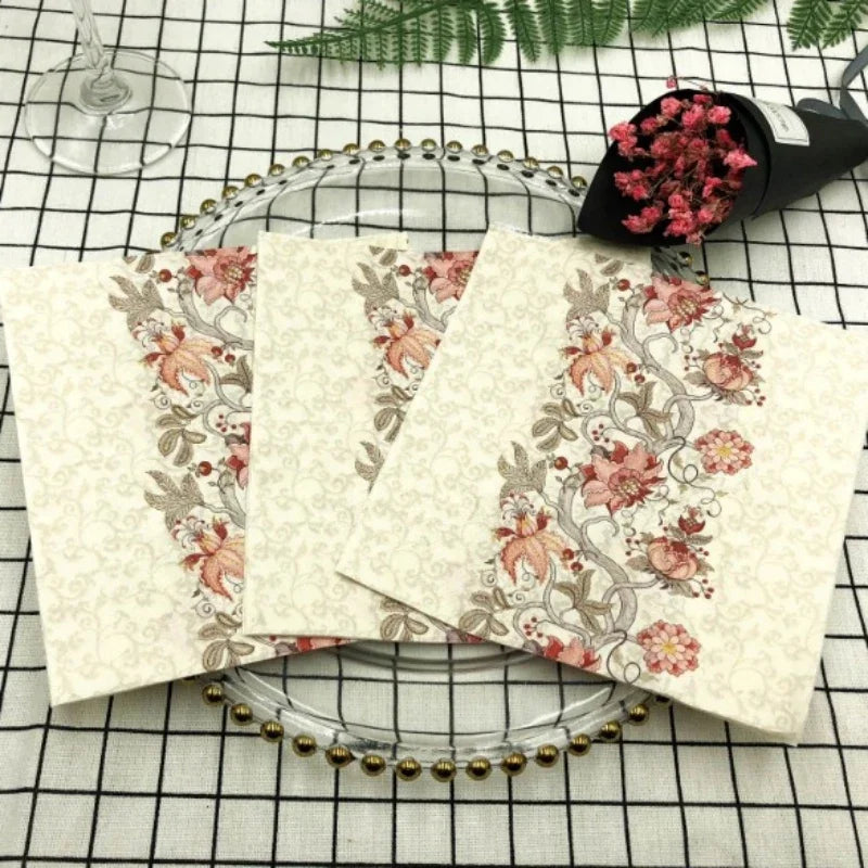 Servilletas estampadas coloridas de alta gama, toallas de papel virgen cuadradas, 20 piezas/ decoupage