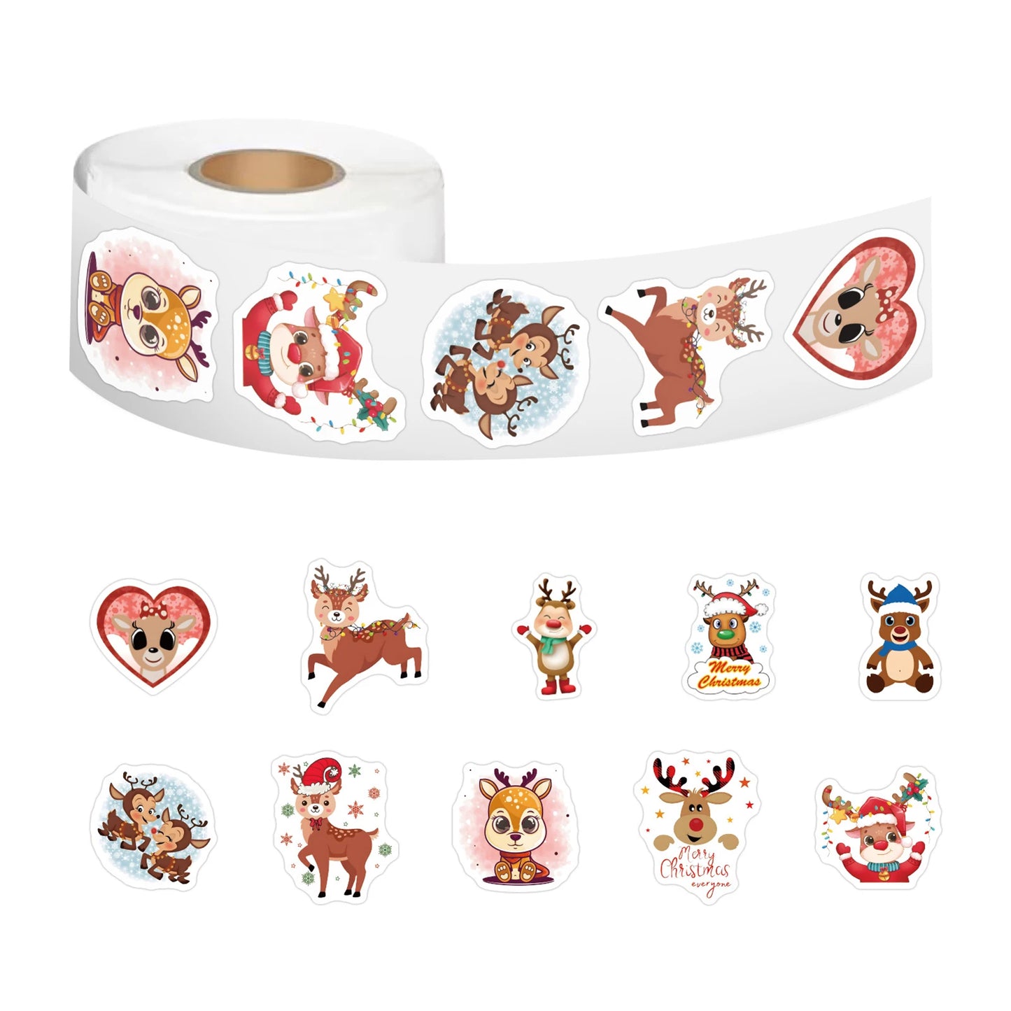 Adhesivos navideños de para sellar sobres, etiquetas de Feliz Navidad, decoración de regalos, 100-500 piezas