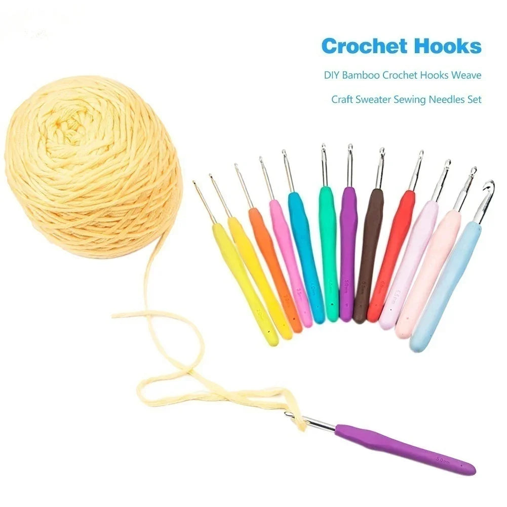 Juego de 10/12/29/100 Uds de ganchos de crochet de aluminio