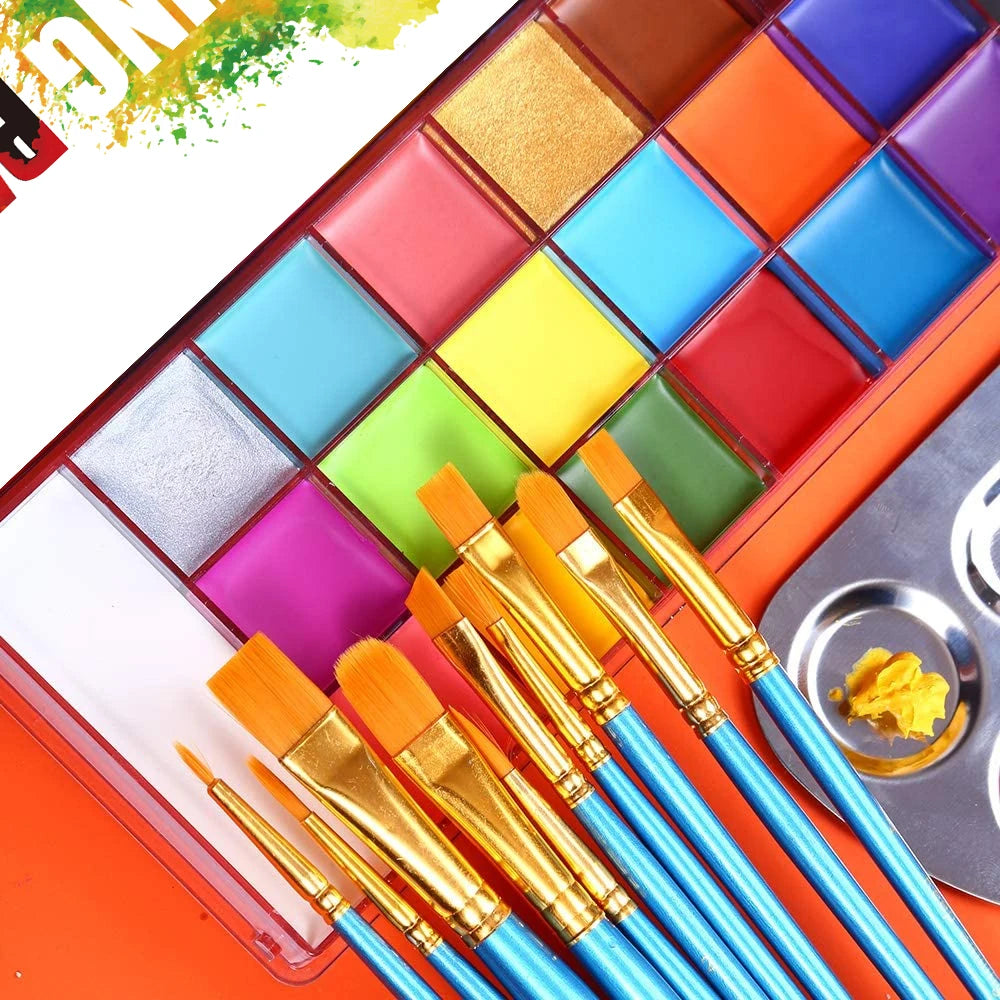 Paleta de pintura facial y corporal, pigmento cosmético para maquillaje