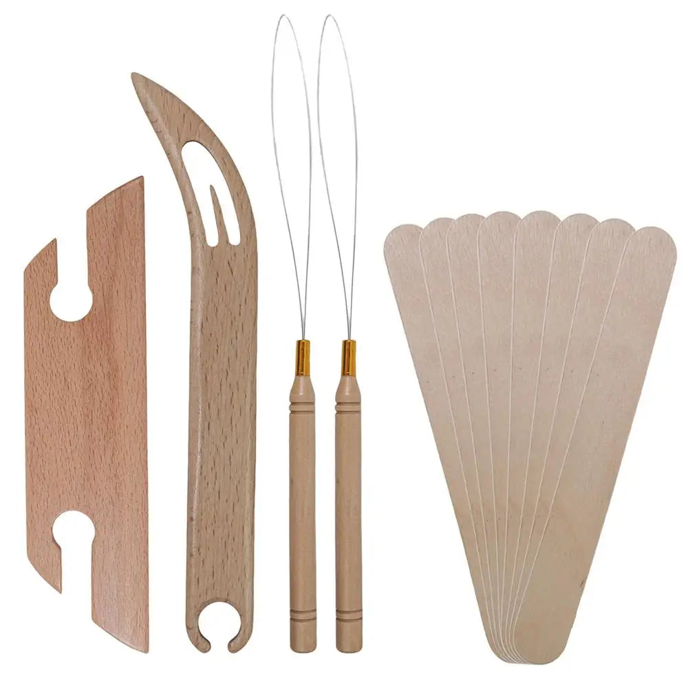 Naveta de tejido biselado de madera, Kit de herramientas de tejido
