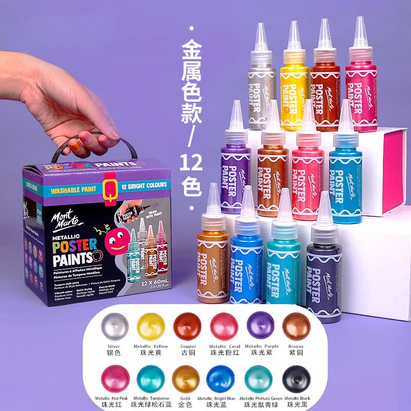 Juego de pintura con dedos para niños, 6/12 colores, 60ml, pintura lavable seguro, no tóxico