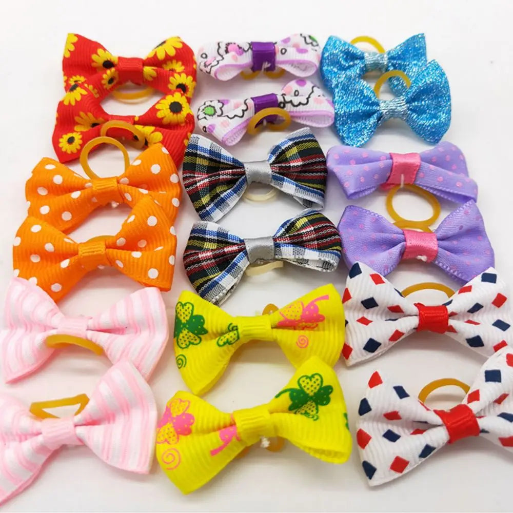 10/20 piezas lazo para el pelo para el cuidado de perros pequeños, de colores mezclados