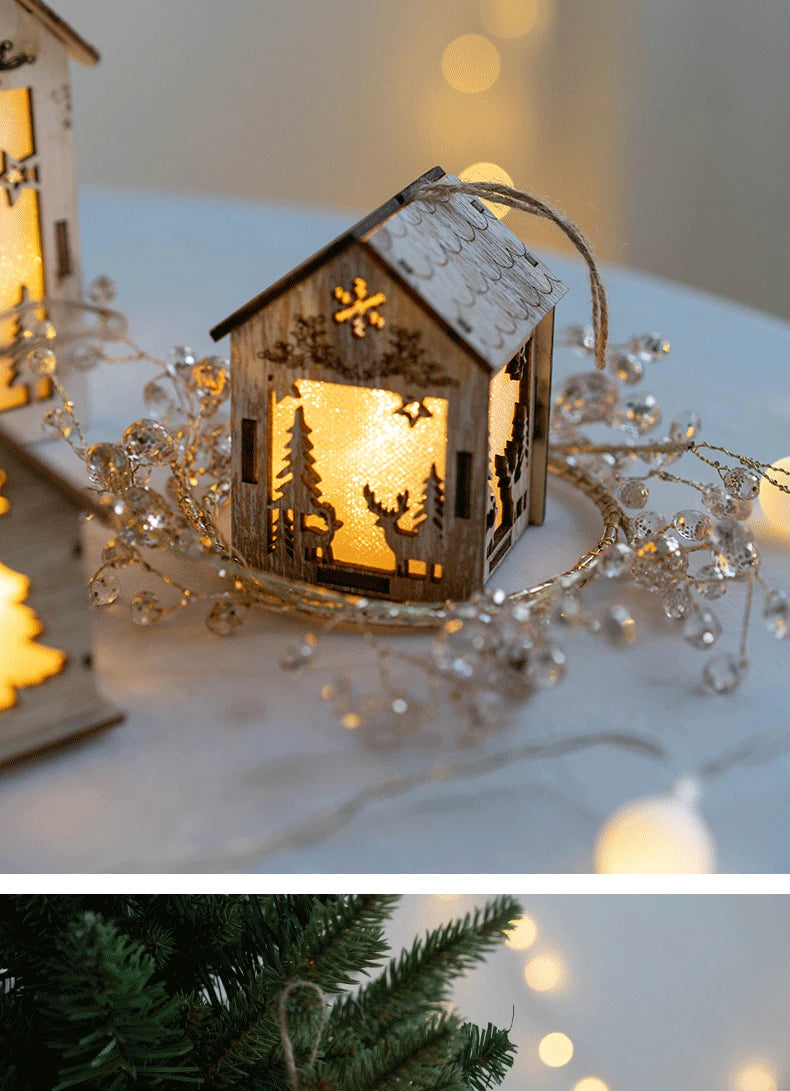 Casa de madera luminosa con Luz LED de Navidad
