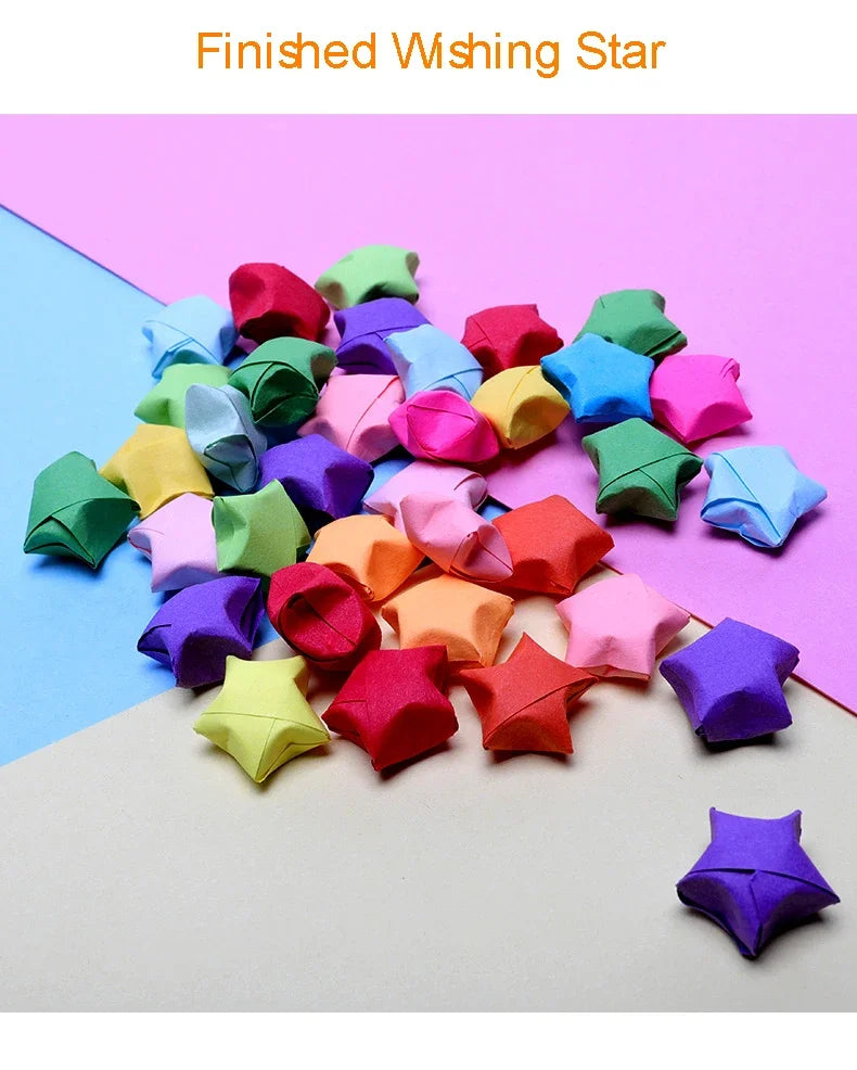 Tira de papeles de estrellas de Origami, 540 hojas, doble cara