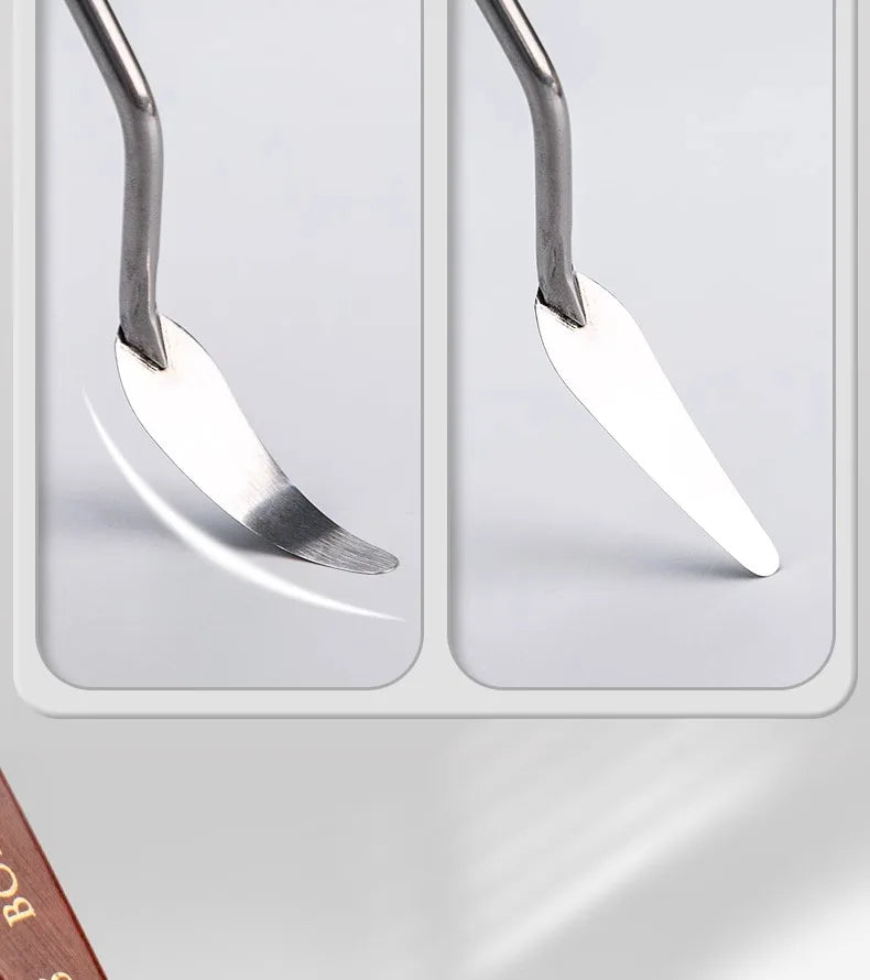 3/5/7 unids/set paleta cuchillo y espátula de acero inoxidable para pintura al óleo, mango de madera
