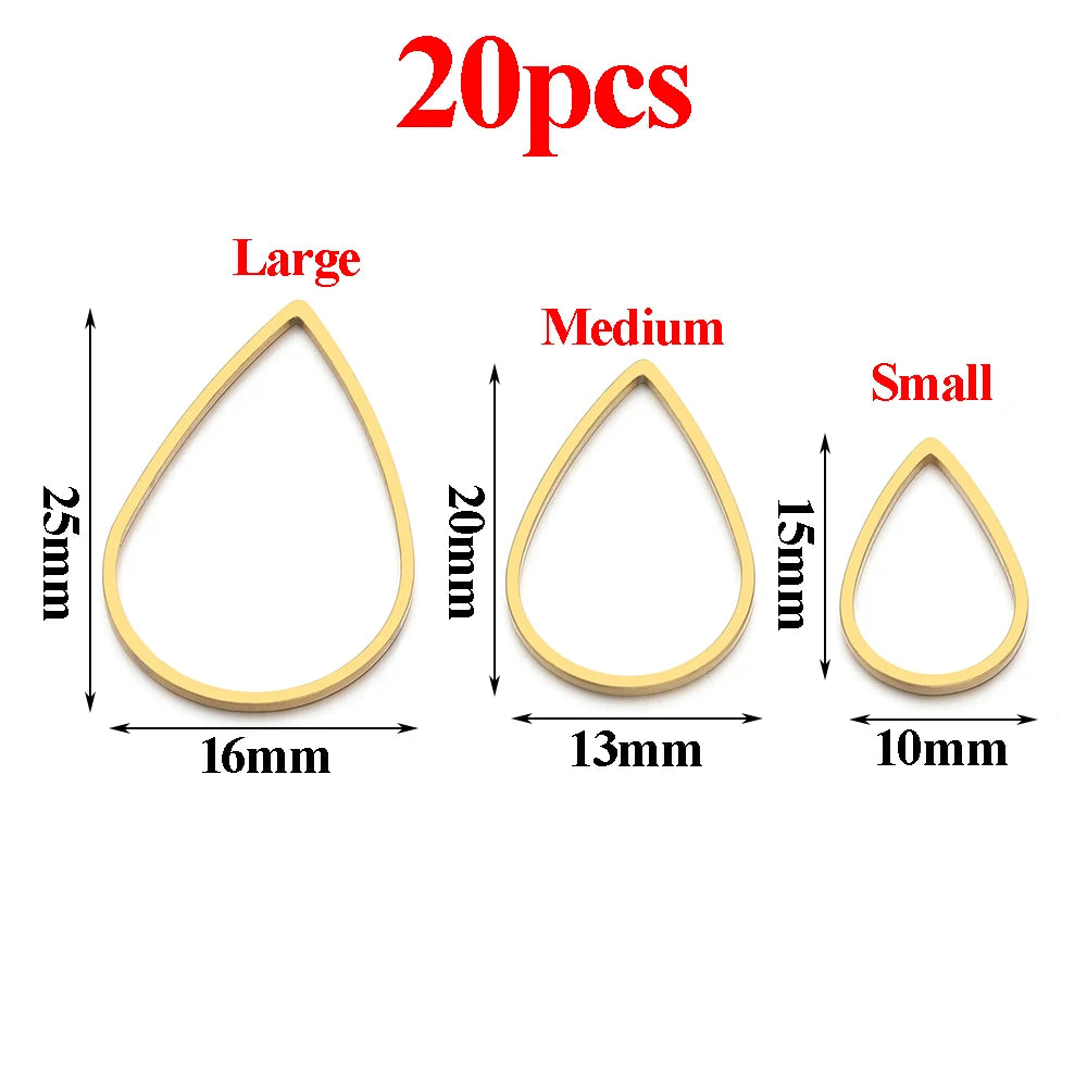 Pendientes de acero inoxidable dorado y plateado al vacío, suministros para hacer joyas de bisel, a granel, 20-50 Uds.