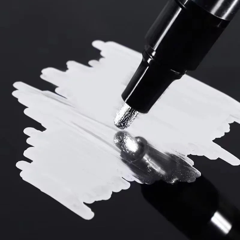 Rotulador de pintura cromada, lápices de pintura de espejo líquido reflectante, tinta dorada y plateada, punta de escritura de 1mm para modelo de metal, madera y plástico, 1/2/3 unidades