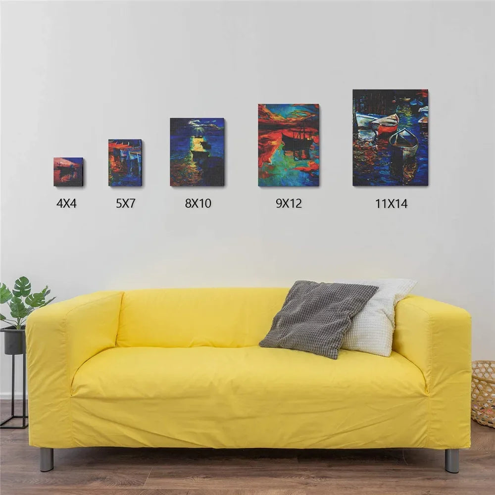Juego de 4 Uds de lienzos blancos estirados, 100% algodón para pintura acrílica y al óleo