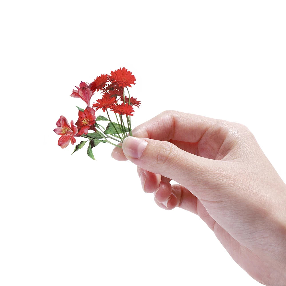 40 unids/bolsa planta naturaleza flor decorativa PVC stickers para manualidades