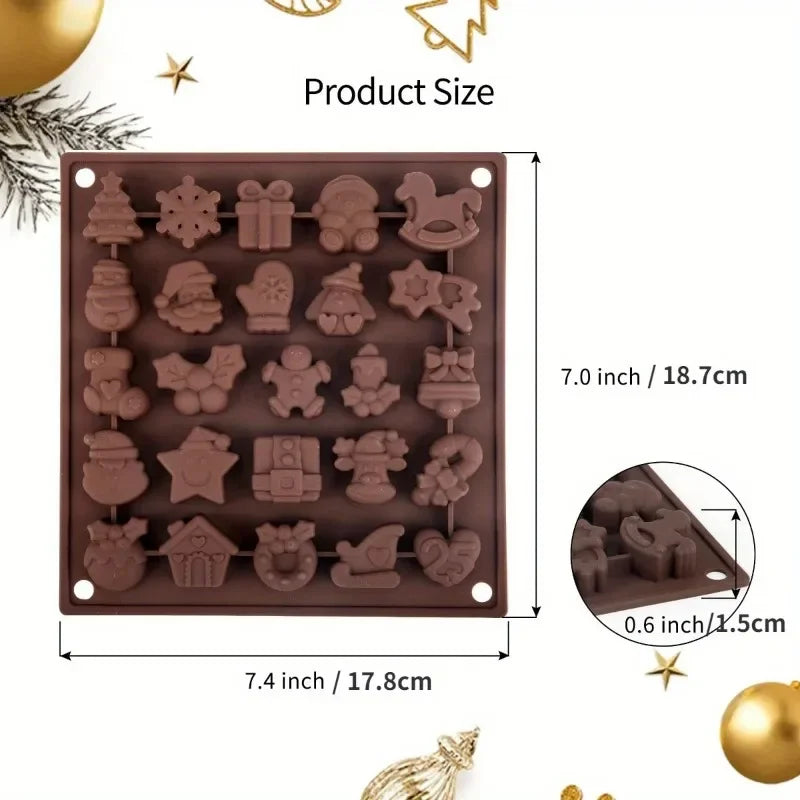 Molde de silicona de Navidad, molde de Chocolate y caramelo, accesorios para hornear