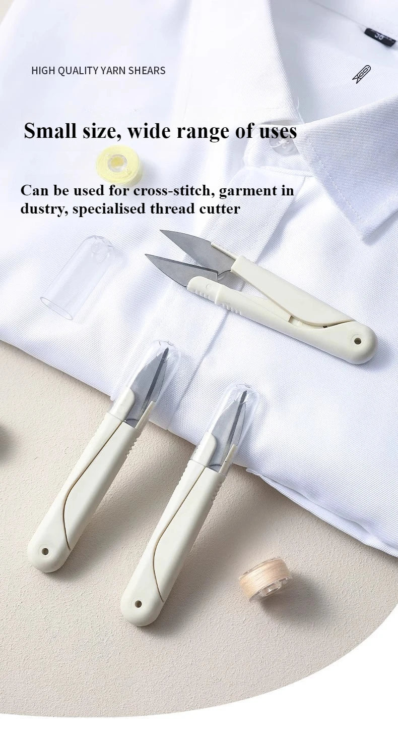 Tijeras de resorte para costura en forma de U, con tapa, de acero inoxidable, 1 unid.