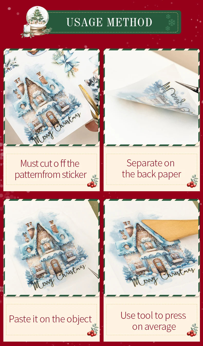 2 unids/pack stickersde pvc para Navidad, adhesivo, impermeable  y creativo