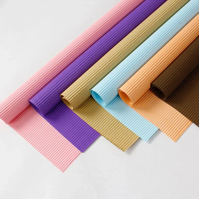 10 unidades/paquete de papel para envolver, embalaje corrugado de colores, manualidades artesanales Kraft