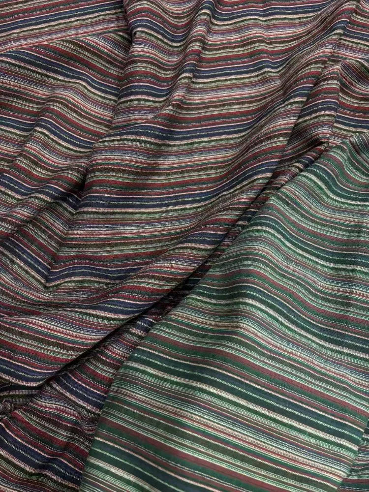 Tela de algodón orgánico 100% natural, colorida y a rayas, por metro