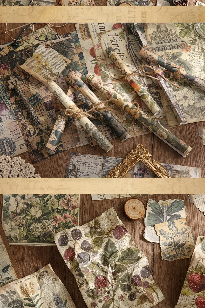 30 Uds. Planificador de papel Vintage, suministros artesanales