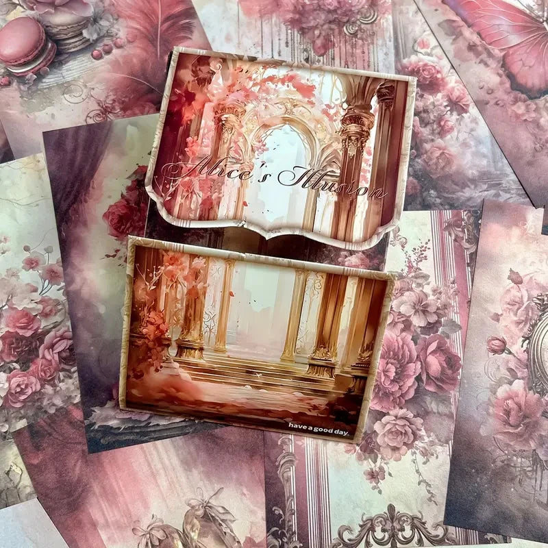 50 hojas de papel Retro para álbum de recortes, papel artesanal de fondo