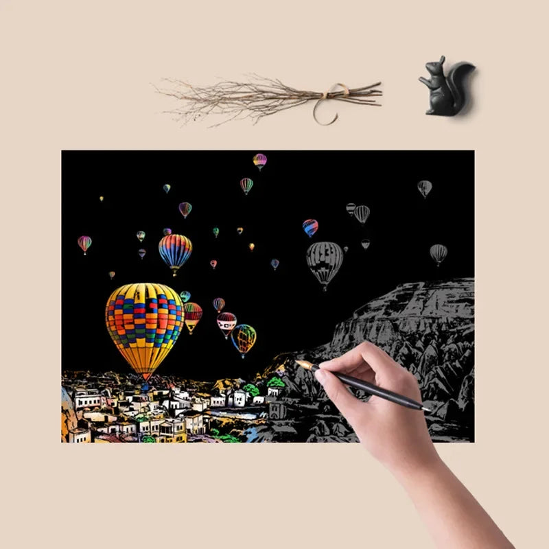 Papel mágico para raspar, 4 Uds.