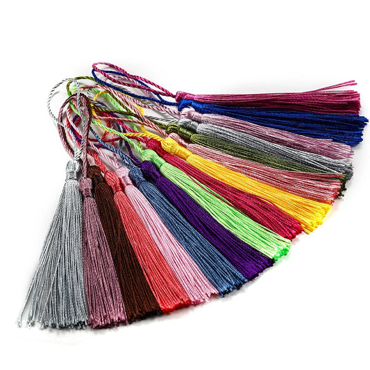 10-30 Uds. De flecos de borla de seda con cuerda colgante de 70mm