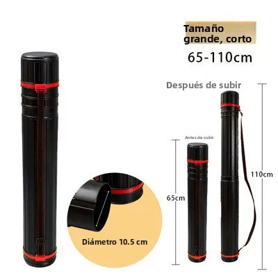 Tubo de almacenamiento de Arte de plástico, cilindro extensible, ajustable con correas para los hombros,1 Uds.