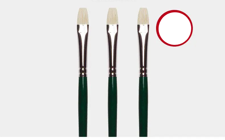 Juego de Pinceles para Óleo Winsor & Newton - Pinceles Planos y en Forma de Abanico, de Cerda de Cerdo