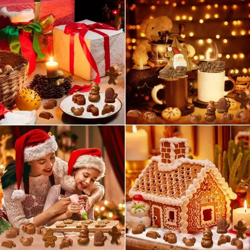 Molde de silicona de Navidad, molde de Chocolate y caramelo, accesorios para hornear