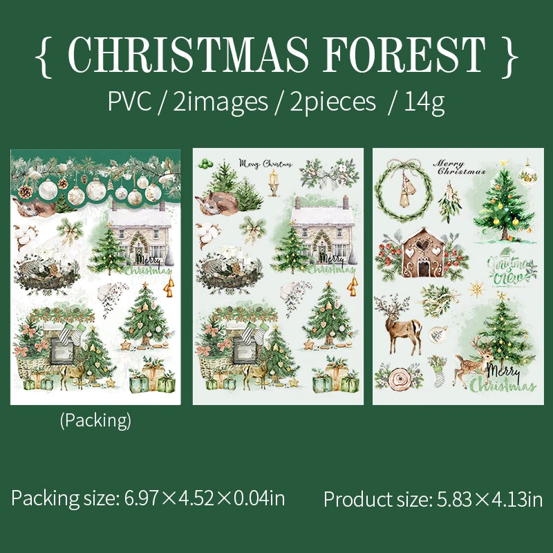 2 unids/pack stickersde pvc para Navidad, adhesivo, impermeable  y creativo