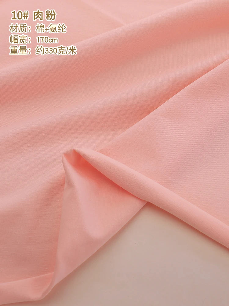 170x50cm 95% algodón 5% LICRA tejido de Jersey hacer ropa deportiva de primavera y verano, tela de alta elasticidad 330 g/m