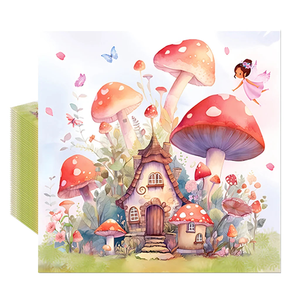 Servilletas de papel con imágenes de setas, de hadas del bosque encantado, 20/40/60/80/100 Uds. para decoupage y decoración