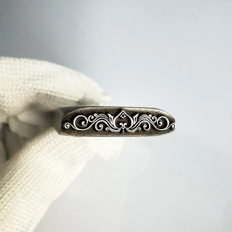 Sellos de joyería con patrón, de acero, troqueles de grabado para pulsera de oro y plata.