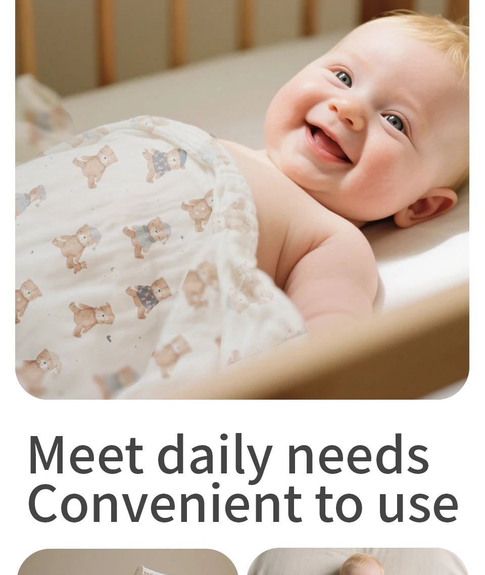 1 manta para recién nacidos, suaves, transpirables y acogedoras 100% Algodón