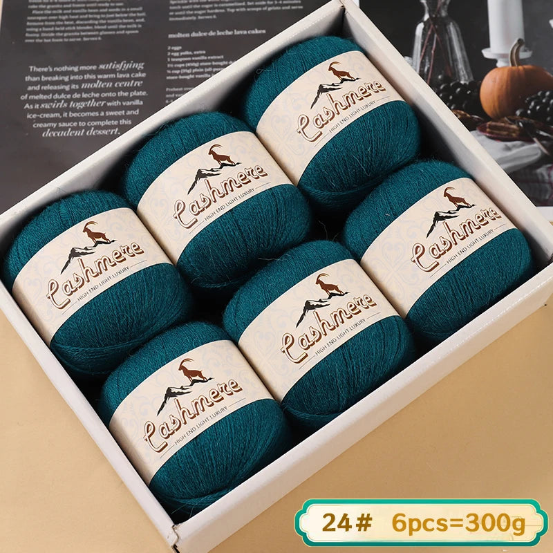 Lana fina pura de Cachemira de 300g, tejido a mano. 6 unidades