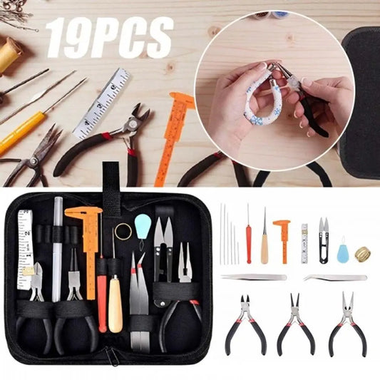 19 Uds. 1 Juego en estuche negro de  Kit de fabricación de joyas