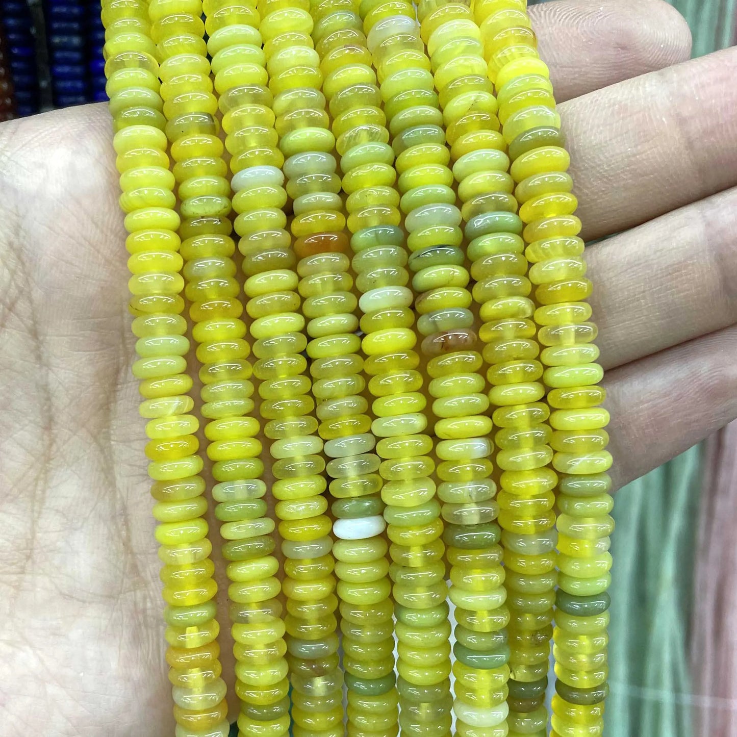 Rondelle de piedra Natural de 2x6mm, turquesas, cuarzo, jaspe, ágatas, mostacillas redondas, planas